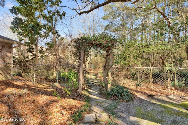 view of yard with fence