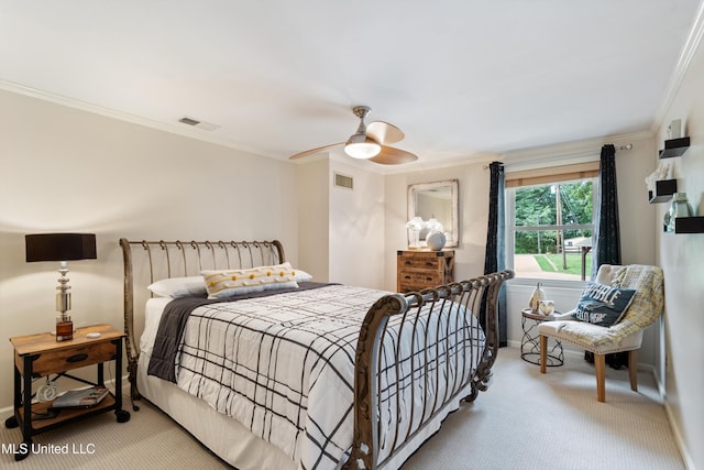 7300 W Shahkoka Dr, Olive Branch, MS 38654 - carpeted bedroom with ornamental molding and ceiling fan