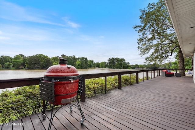 7300 W Shahkoka Dr, Olive Branch, MS 38654 - deck featuring a water view