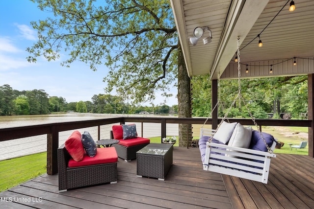 7300 W Shahkoka Dr, Olive Branch, MS 38654 - deck featuring an outdoor living space
