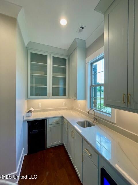 kitchen featuring dark hardwood / wood-style floors and sink