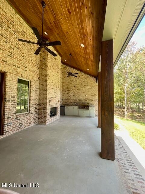 view of patio with exterior kitchen