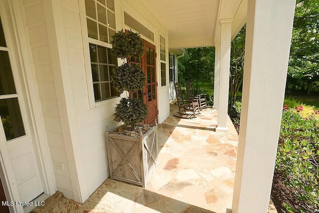 view of patio with a porch