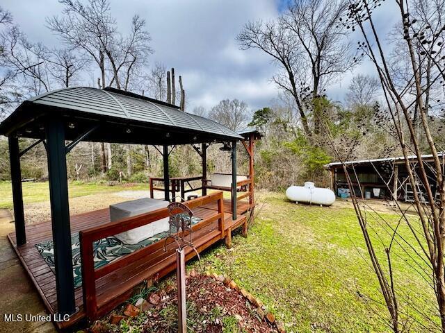 view of yard with a gazebo