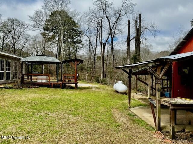 view of yard featuring a gazebo