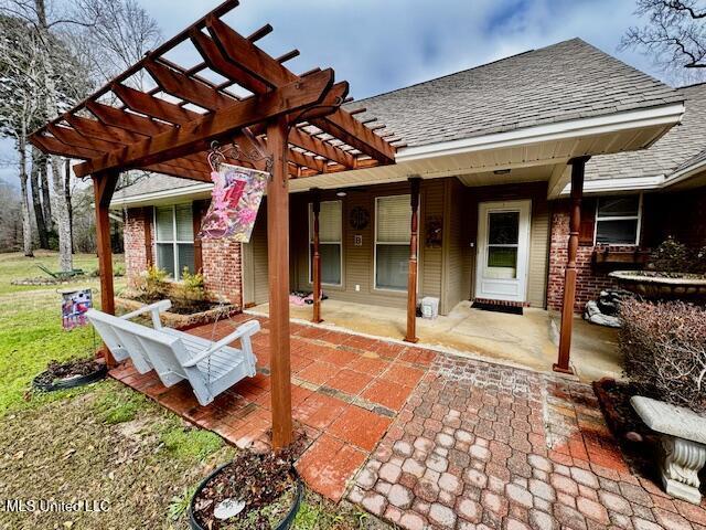 view of patio with a pergola