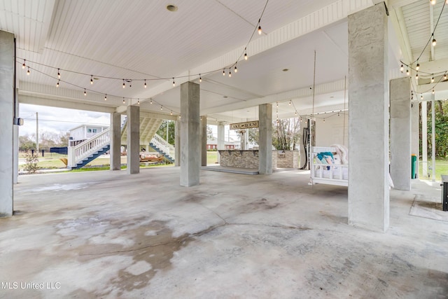 view of patio with stairway