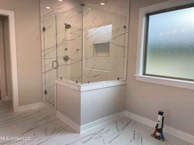 bathroom with an enclosed shower