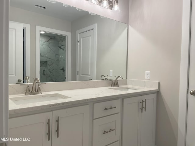 9092 Bennett Trl, Hernando, MS 38632 - bathroom with a marble finish shower and double vanity