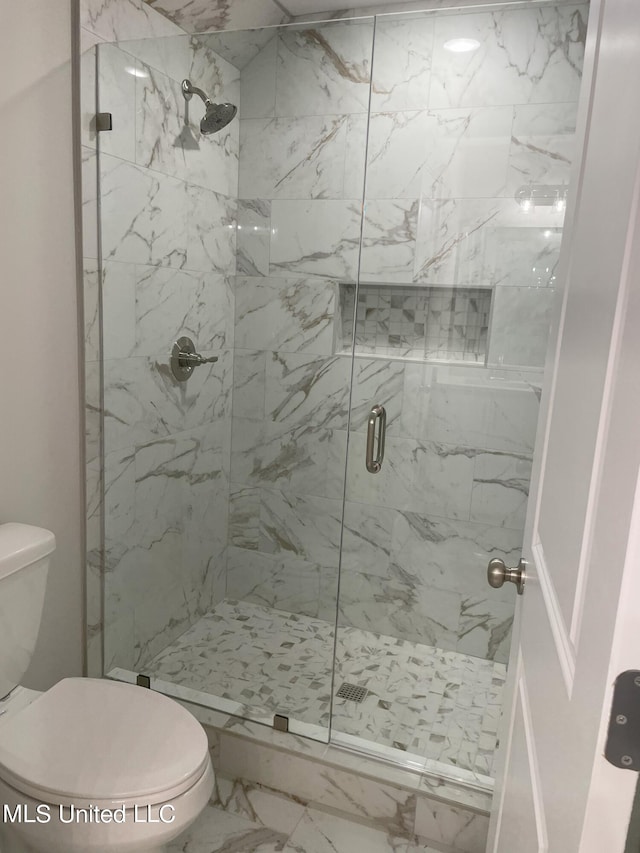 9092 Bennett Trl, Hernando, MS 38632 - bathroom with a marble finish shower and marble finish floors