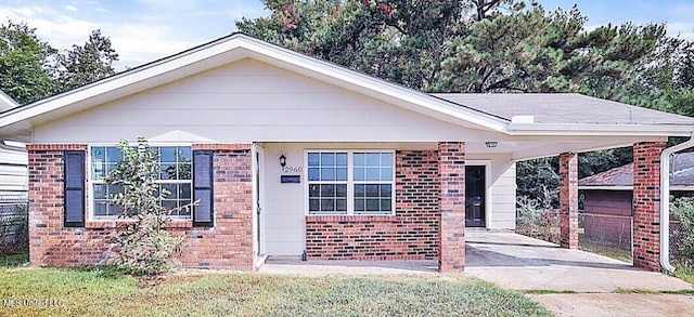 view of front of property with brick siding