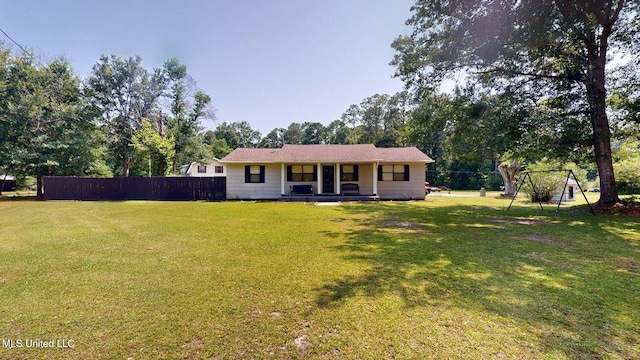 6400 Hans Rd, Moss Point, MS 39562 - ranch-style home featuring covered porch and view of wooded area