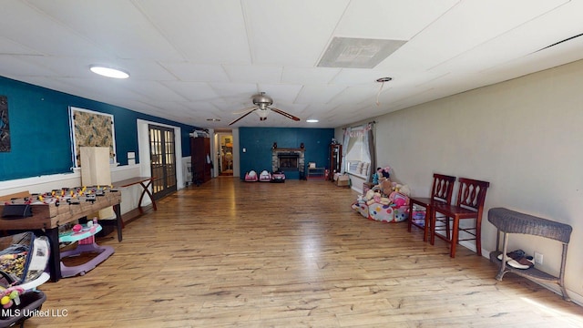 6400 Hans Rd, Moss Point, MS 39562 - rec room featuring wood finished floors and a ceiling fan