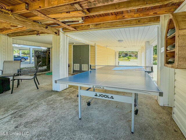 rec room featuring carpet