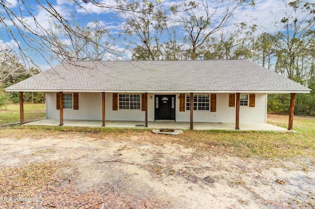 view of single story home