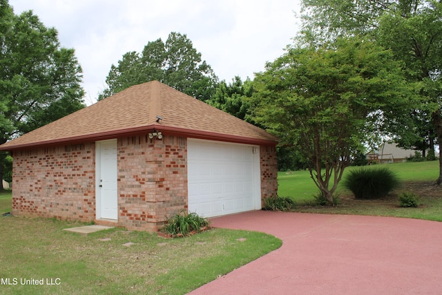 garage with driveway