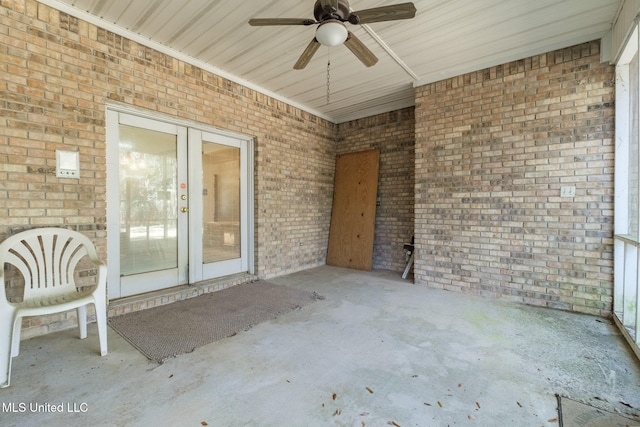 view of patio / terrace with ceiling fan