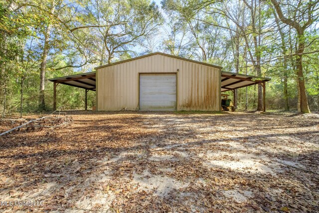 view of garage