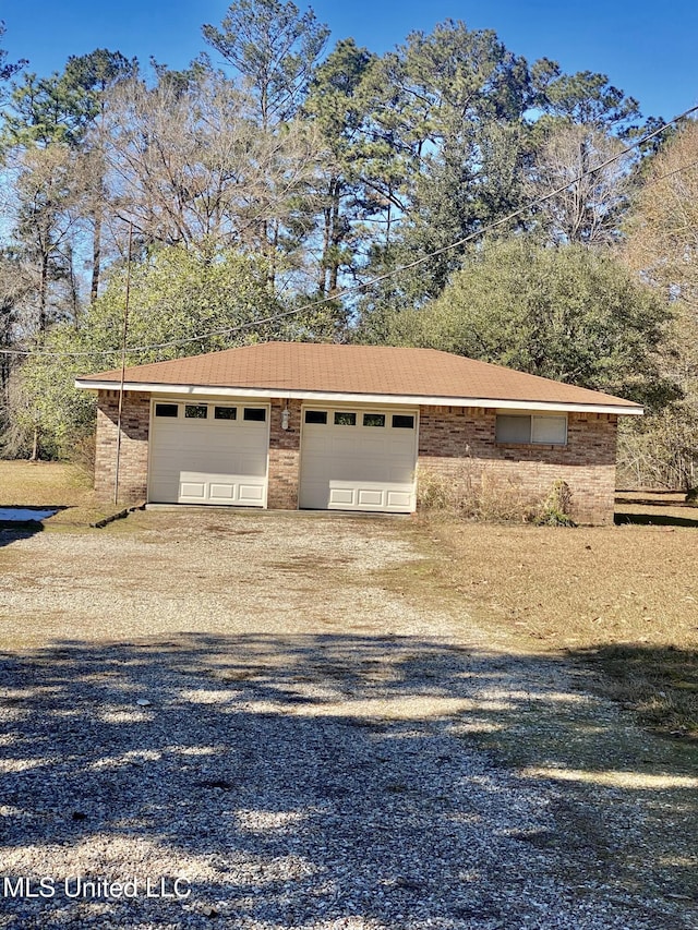 view of garage