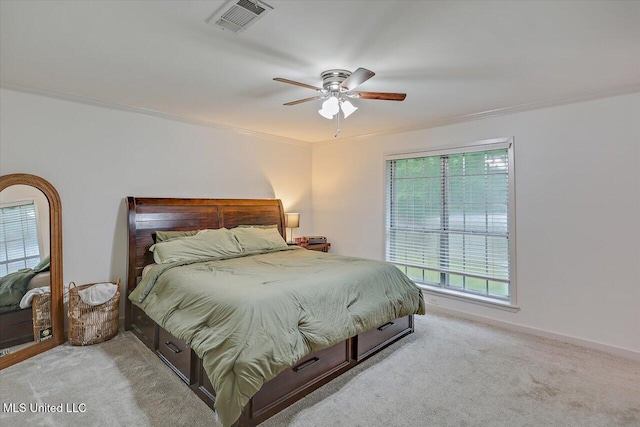 102 Holly Trl, Brandon, MS 39047 - carpeted bedroom with ornamental molding, ceiling fan, and baseboards