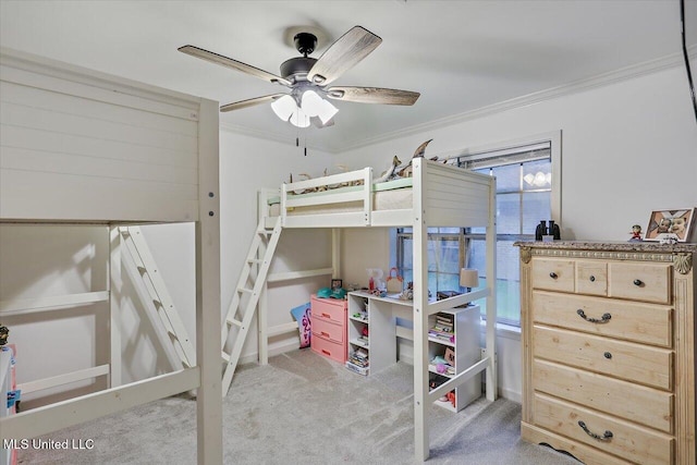 102 Holly Trl, Brandon, MS 39047 - bedroom featuring crown molding, carpet floors, and ceiling fan