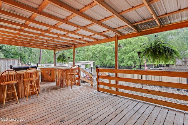 102 Holly Trl, Brandon, MS 39047 - wooden terrace with view of wooded area