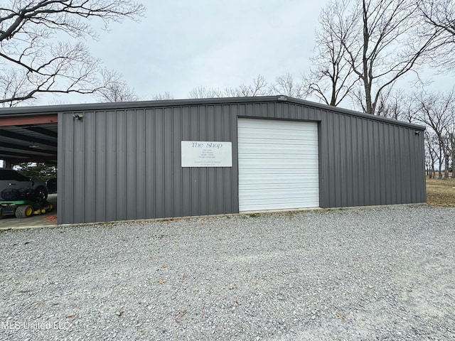 view of garage