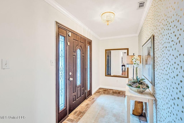 foyer entrance with crown molding