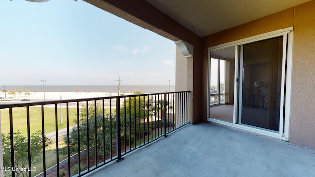 balcony with a water view