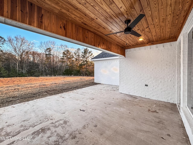 view of patio with ceiling fan