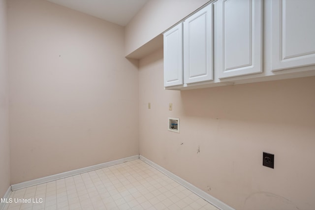 8136 Saddlebrook Cv, Olive Branch, MS 38654 - laundry room featuring electric dryer hookup, cabinet space, and hookup for a washing machine