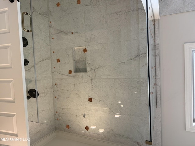 full bathroom with a stall shower