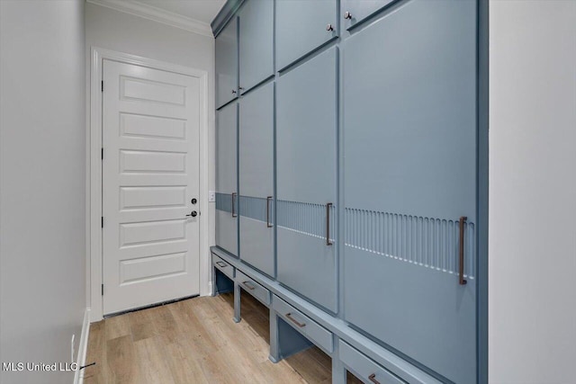 104 Brents Xing, Clinton, MS 39056 - mudroom with light wood-type flooring and crown molding