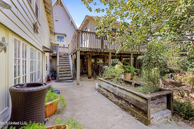 view of patio featuring a wooden deck