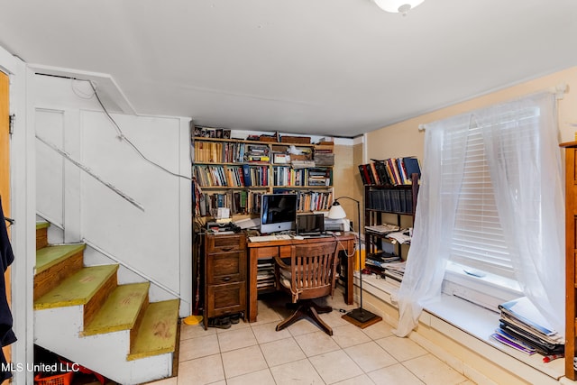 view of tiled office space