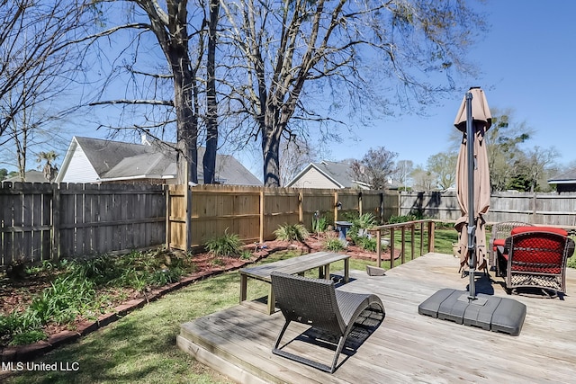 13061 Jordan Pl, Gulfport, MS 39503 - wooden deck featuring a fenced backyard