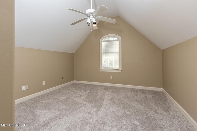 8679 Saddle Creek Dr, Olive Branch, MS 38654 - bonus room with a ceiling fan, carpet, and lofted ceiling