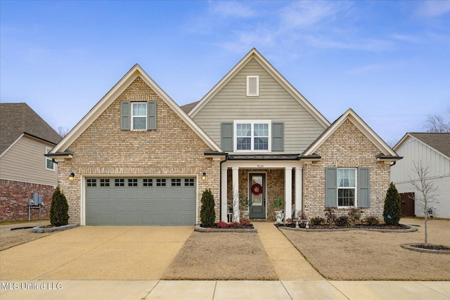 view of front of house featuring a garage