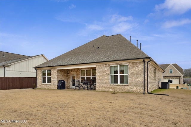 back of property featuring a patio area and central AC unit