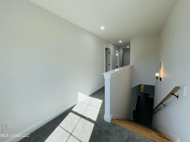 188 E Byhalia Creek Farms Rd, Byhalia, MS 38611 - corridor featuring an upstairs landing, baseboards, and recessed lighting
