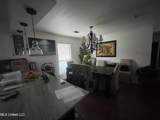 6530 Koula Dr, Diamondhead, MS 39525 - dining area with a chandelier