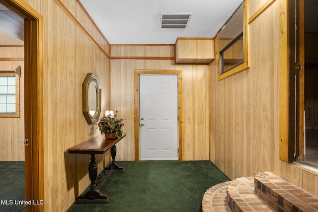 48 Brady Rd, Petal, MS 39465 - carpeted entryway featuring wooden walls