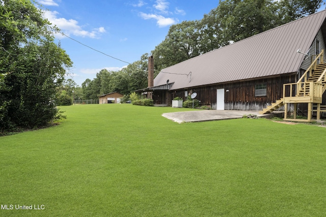 48 Brady Rd, Petal, MS 39465 - view of grassy yard with stairs and a patio