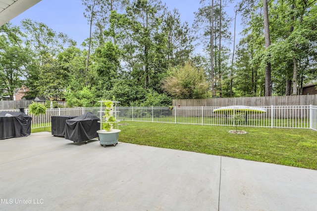 view of patio with area for grilling