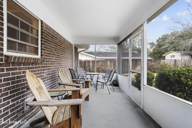 view of sunroom