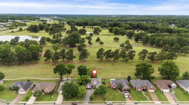 7669 Meadow Ridge Ln, Olive Branch, MS 38654 - aerial view of residential area with a nearby body of water and a golf course