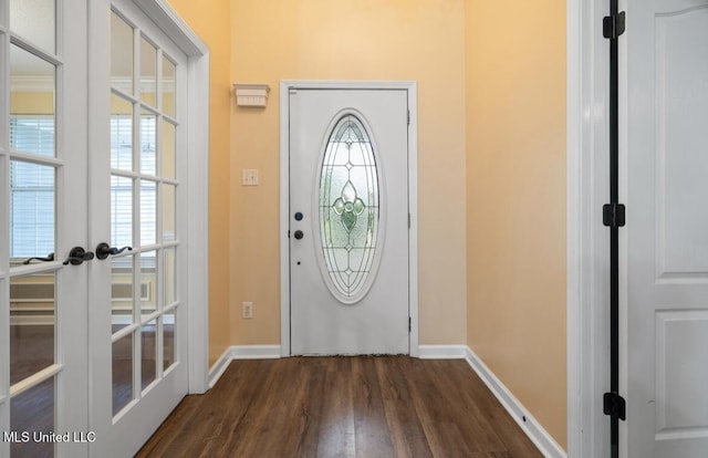 7669 Meadow Ridge Ln, Olive Branch, MS 38654 - foyer entrance featuring dark wood-style flooring, baseboards, and healthy amount of natural light
