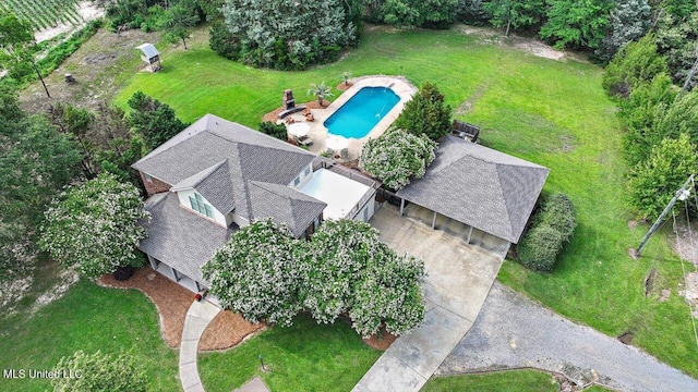 210 Planters Grv, Brandon, MS 39047 - aerial view of property and surrounding area featuring a pool