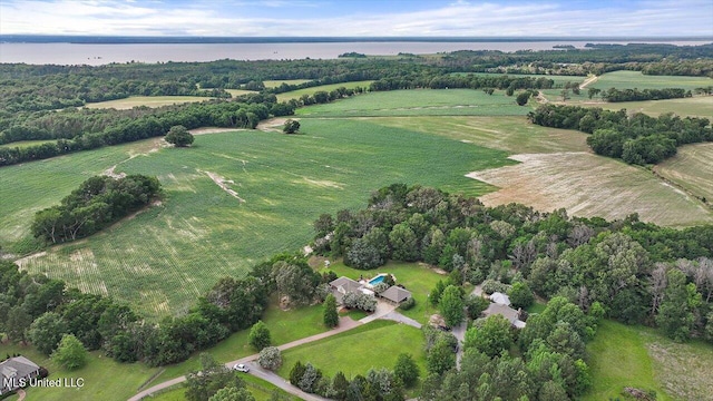 210 Planters Grv, Brandon, MS 39047 - aerial view of property and surrounding area featuring rural landscape and a nearby body of water