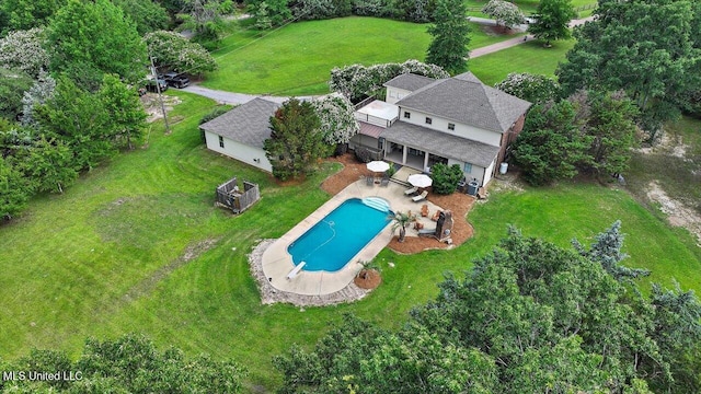 210 Planters Grv, Brandon, MS 39047 - aerial view of property and surrounding area with a pool